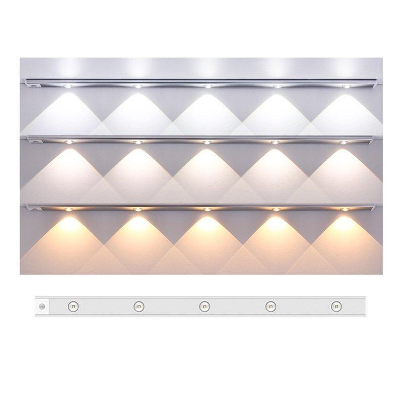 Smart Lighting |   Wholesale Under Cabinet Lights Led Light Strip With 3 Induction Modes 3 Lighting Modes Strong Magnetic Attraction Design Cabinet Lighting For Kitchen Wardrobe Cupboard Space Silver 30CM 2LED LED Lighting Smart Lighting