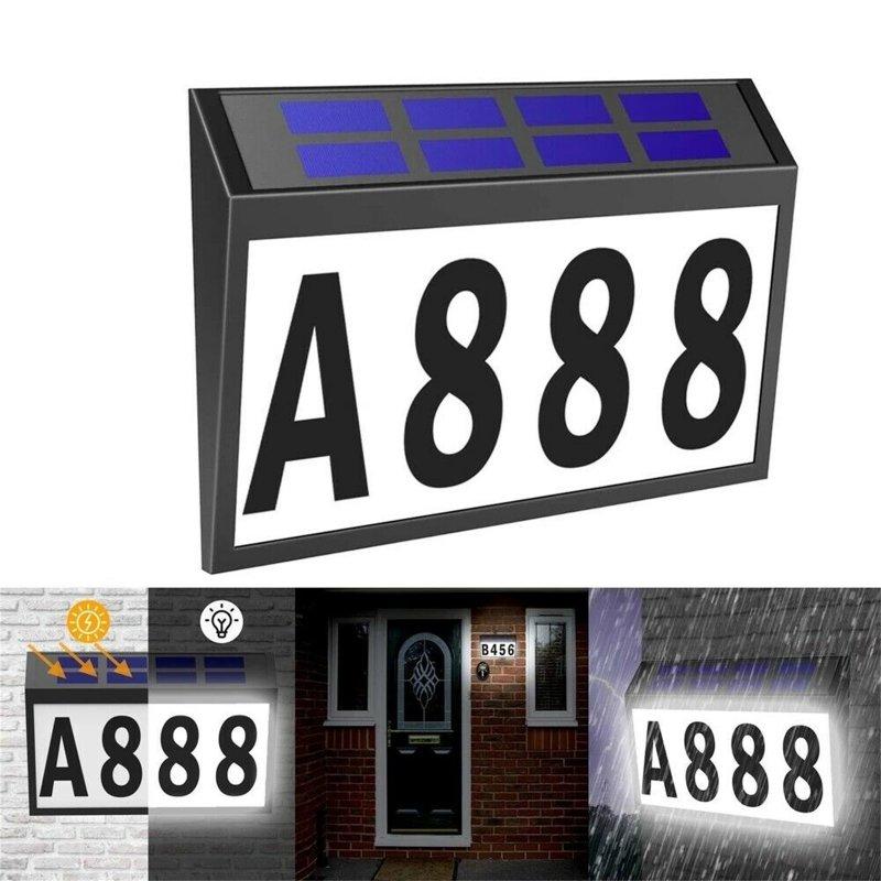 Solar Lights |   Wholesale 0.2w Solar Door Plaque Ip44 Waterproof Automatical On/off House Address Number Light Set House Sign as shown LED Lighting As shown