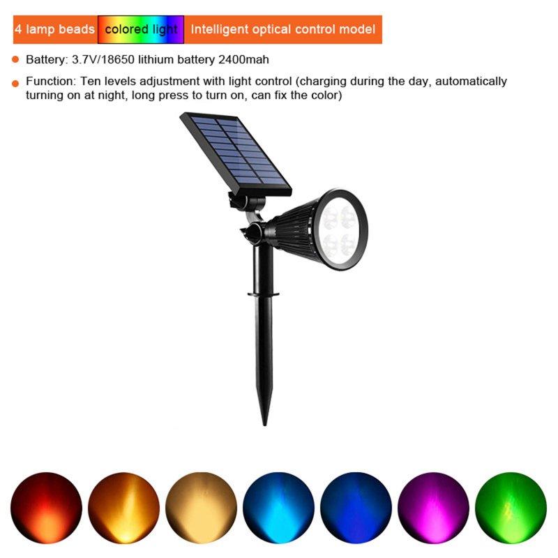 Solar Lights |   Wholesale 0.5w Outdoor Led Solar Spot Lights With 2200mah Large Capacity Battery Landscape Lights For Fence Pathway Trees Garden Yard colorful light LED Lighting Colorful Light