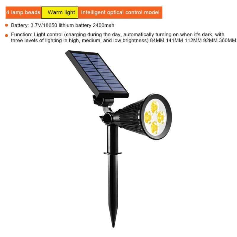 Solar Lights |   Wholesale 0.5w Outdoor Led Solar Spot Lights With 2200mah Large Capacity Battery Landscape Lights For Fence Pathway Trees Garden Yard warm light LED Lighting Solar Lights