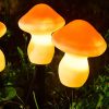 Solar Lights |   Wholesale 1 For 3 LED Solar Mushroom Light With 1.2V600MAH Battery IP65 Waterproof Outdoor Garden Decorative Landscape Lamp orange LED Lighting Orange