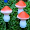 Solar Lights |   Wholesale 1 For 3 LED Solar Mushroom Light With 1.2V600MAH Battery IP65 Waterproof Outdoor Garden Decorative Landscape Lamp orange LED Lighting Orange