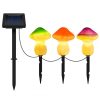 Solar Lights |   Wholesale 1 For 3 LED Solar Mushroom Light With 1.2V600MAH Battery IP65 Waterproof Outdoor Garden Decorative Landscape Lamp orange LED Lighting Orange