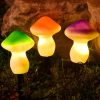 Solar Lights |   Wholesale 1 For 3 LED Solar Mushroom Light With 1.2V600MAH Battery IP65 Waterproof Outdoor Garden Decorative Landscape Lamp orange LED Lighting Orange