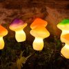 Solar Lights |   Wholesale 1 For 3 LED Solar Mushroom Light With 1.2V600MAH Battery IP65 Waterproof Outdoor Garden Decorative Landscape Lamp orange LED Lighting Orange