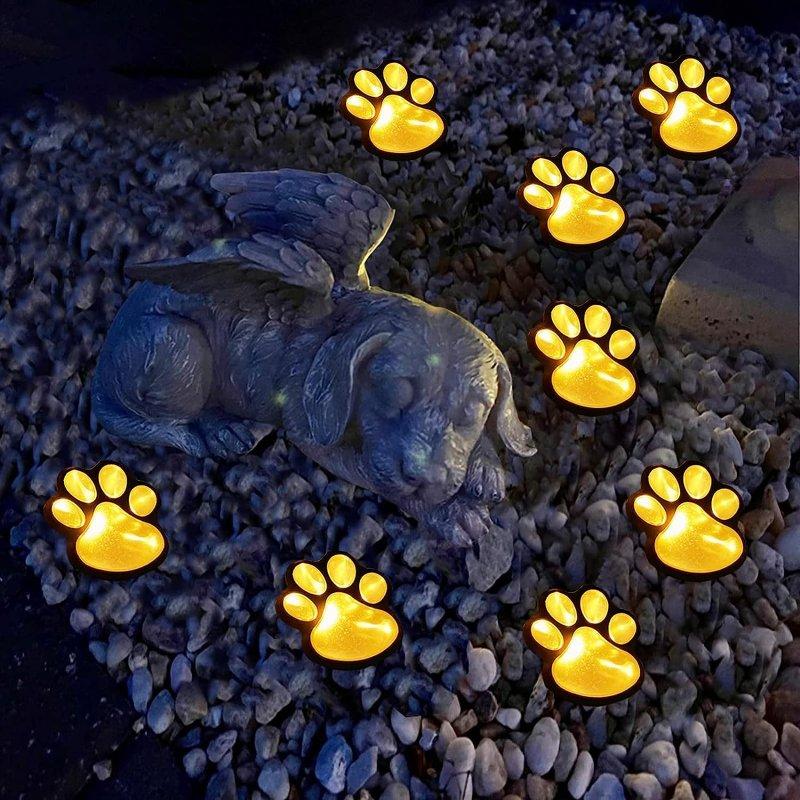 Solar Lights |   Wholesale 1 For 4 Solar String Light Intelligent Light Sensitive System Waterproof Bear Claw Footprint Shape For Outdoor Christmas Decoration warm light LED Lighting Solar Lights