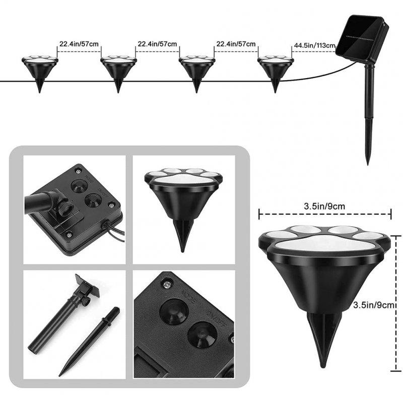 Solar Lights |   Wholesale 1 For 4 Solar String Light Intelligent Light Sensitive System Waterproof Bear Claw Footprint Shape For Outdoor Christmas Decoration warm light LED Lighting Solar Lights