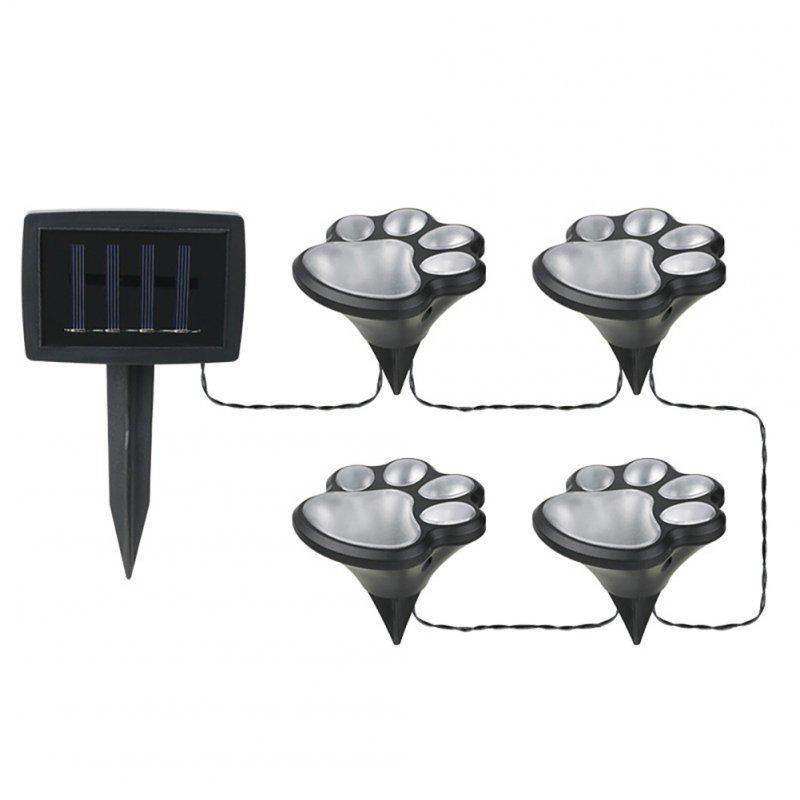 Solar Lights |   Wholesale 1 For 4 Solar String Light Intelligent Light Sensitive System Waterproof Bear Claw Footprint Shape For Outdoor Christmas Decoration warm light LED Lighting Solar Lights