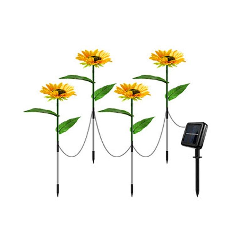 Solar Lights |   Wholesale 1pc/2pcs LED Solar Sunflowers Lights IP65 Waterproof Automatic On/off Garden Lights For Yard Patio Garden Pathway Porch Decor 1 pc 1 for 4 LED Lighting 1 pc 1 for 4