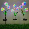 Solar Lights |   Wholesale 2 Pack Solar 3-head Flowers Light Outdoor IP65 Waterproof 2 Modes 3-in-1 Flowers Solar Powered Lights For Garden Yard Decor warm light LED Lighting Solar Lights