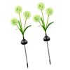 Solar Lights |   Wholesale 2 Pack Solar 3-head Flowers Light Outdoor IP65 Waterproof 2 Modes 3-in-1 Flowers Solar Powered Lights For Garden Yard Decor warm light LED Lighting Solar Lights