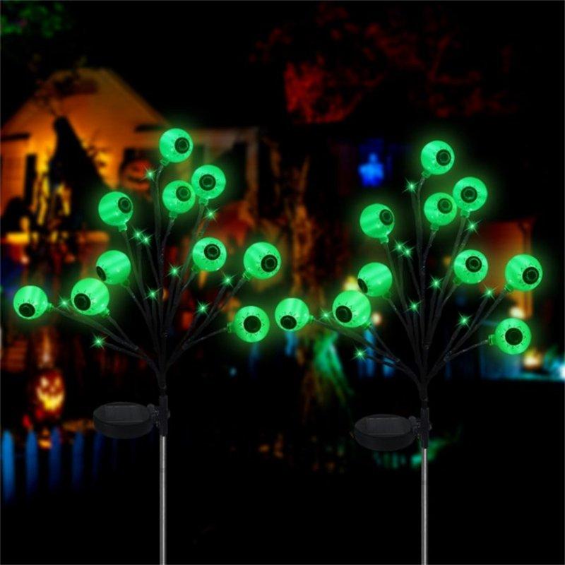 Solar Lights |   Wholesale 2 Packs Halloween Scary Eyeball Solar Stake Lights Outdoor Weatherproof Garden Stake Lights Halloween Decorations For 8-10 Hours 10 led LED Lighting 10 heads boxed