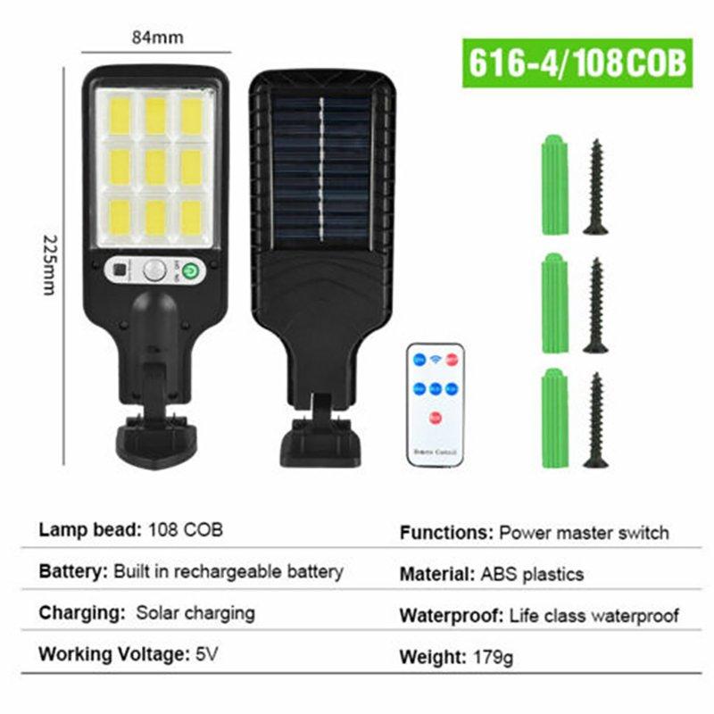 Solar Lights |   Wholesale 200w Solar Led Street Wall Light Energy Saving High Brightness Pir Motion Sensor Outdoor Remote Control Lamp 616-4 (with remote control) LED Lighting 616-4 (with remote control)