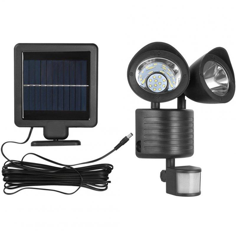 Solar Lights |   Wholesale 22led Double-head Solar Light Outdoor High-brightness Motion Sensor Floodlight Spotlight for Garden Landscape Black LED Lighting Black