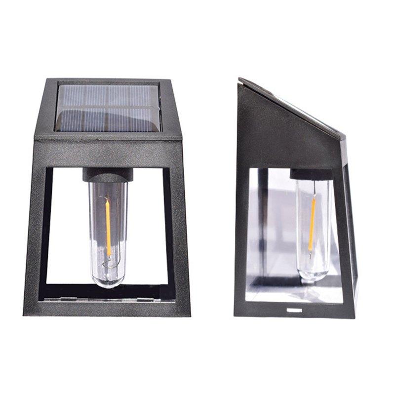 Solar Lights |   Wholesale 2pcs Outdoor LED Solar Wall Lamp With Solar Panel IP65 Waterproof Auto On/off Modern Minimalist Wall Light Fixtures Tungsten wall light LED Lighting Solar Lights