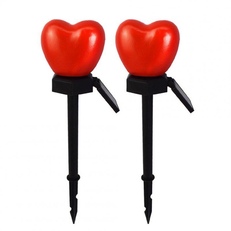 Solar Lights |   Wholesale 2pcs Solar Garden Landscape Light Waterproof Led Heart-shaped Romantic Outdoor Lamp Red LED Lighting Red 2pcs