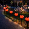 Solar Lights |   Wholesale 2pcs Solar Garden Landscape Light Waterproof Led Heart-shaped Romantic Outdoor Lamp Red LED Lighting Red 2pcs