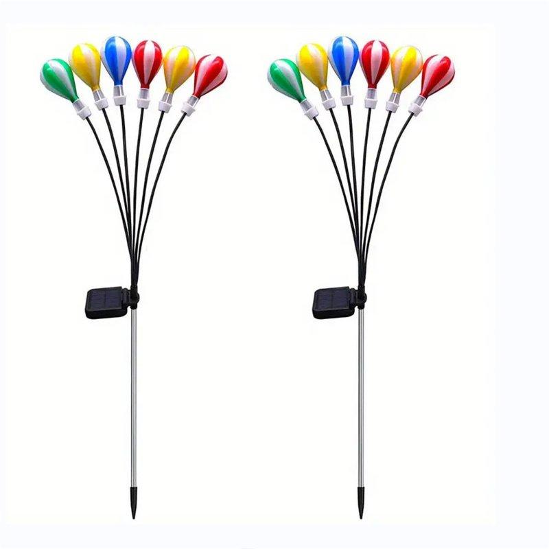 Solar Lights |   Wholesale 2pcs Solar Garden Lights Solar Lights Outdoor Waterproof Solar Swaying Lights For Yard Front Porch Patio Backyard Decoration 6 hot air balloons LED Lighting 6 hot air balloons