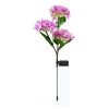 Solar Lights |   Wholesale 2pcs Solar Hydrangea Flower Light 3 Heads Lawn Lamps with Stake for Outdoor Garden Patio Country Decoration Pink LED Lighting Pink