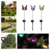 Solar Lights |   Wholesale 2Pcs Waterproof Solar Fiber Optic Butterflies Shape Lights Outdoor Garden Lawn  Decor red LED Lighting Red