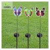 Solar Lights |   Wholesale 2Pcs Waterproof Solar Fiber Optic Butterflies Shape Lights Outdoor Garden Lawn  Decor red LED Lighting Red