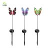 Solar Lights |   Wholesale 2Pcs Waterproof Solar Fiber Optic Butterflies Shape Lights Outdoor Garden Lawn  Decor red LED Lighting Red