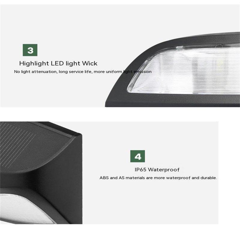 Solar Lights |   Wholesale 2v 200mah Solar Wall Light Outdoor Ip65 Waterproof Solar Lamp For Yard Patio Garden Pathway Porch Decor Black shell warm light LED Lighting Black shell warm light