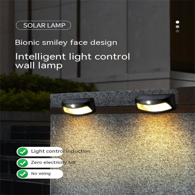 Solar Lights |   Wholesale 2v 200mah Solar Wall Light Outdoor Ip65 Waterproof Solar Lamp For Yard Patio Garden Pathway Porch Decor Black shell warm light LED Lighting Black shell warm light