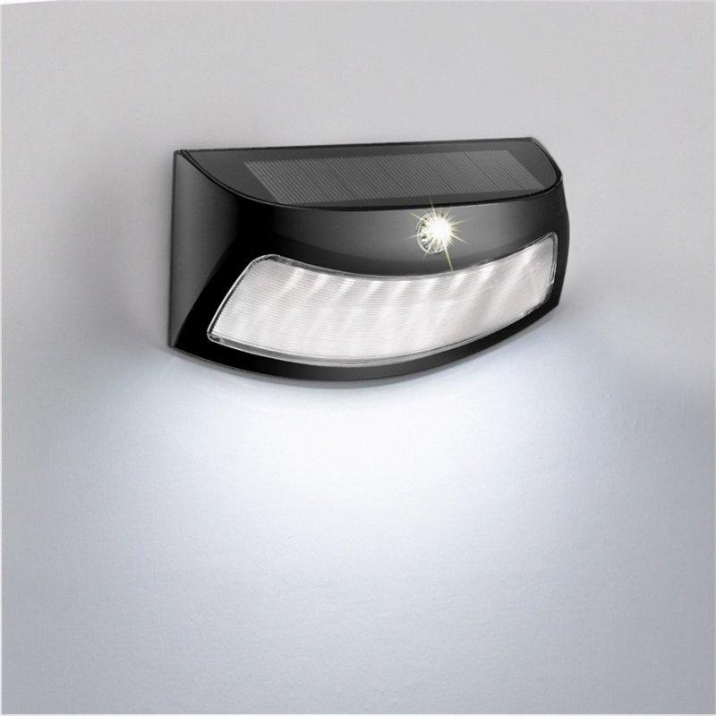 Solar Lights |   Wholesale 2v 200mah Solar Wall Light Outdoor Ip65 Waterproof Solar Lamp For Yard Patio Garden Pathway Porch Decor Black shell white light LED Lighting Black Shell - White Light