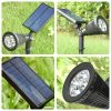 Solar Lights |   Wholesale 4 Led Solar Rgb Spot Lights Color Changing Ip65 Waterproof Super Bright Outdoor Garden Landscape Wall Lamp 4LED spotlight LED Lighting 4LED spotlight