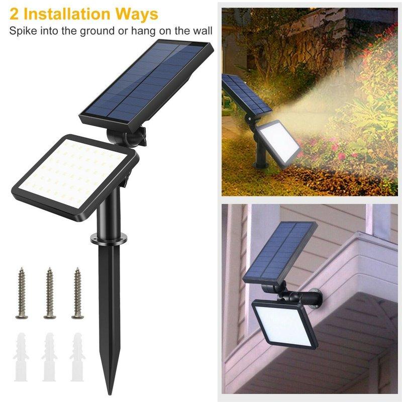 Solar Lights |   Wholesale 48 Led Solar Spotlights 5 Modes Ip65 Waterproof Landscape Lamps For Outdoor Garden Lawn Patio Pathway white light LED Lighting Solar Lights