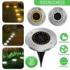 Solar Lights |   Wholesale 4pcs 20 Led Underground Lights Automatic Charging Solar Buried Lamps For Lawn Garden Pathway Decor white lights LED Lighting Solar Lights