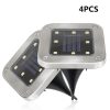 Solar Lights |   Wholesale 4Pcs 8LEDs Solar Powered Buried Light Underground Lamp for Outdoor Path Way Patio Garden Yard warm light LED Lighting Solar Lights