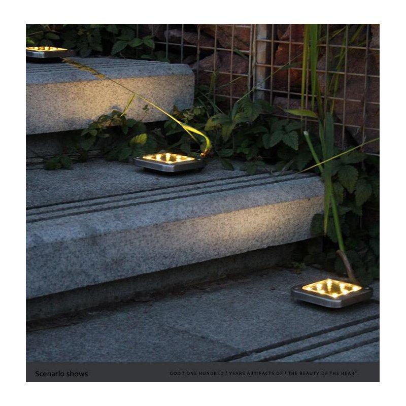 Solar Lights |   Wholesale 4Pcs 8LEDs Solar Powered Buried Light Underground Lamp for Outdoor Path Way Patio Garden Yard white light LED Lighting Solar Lights