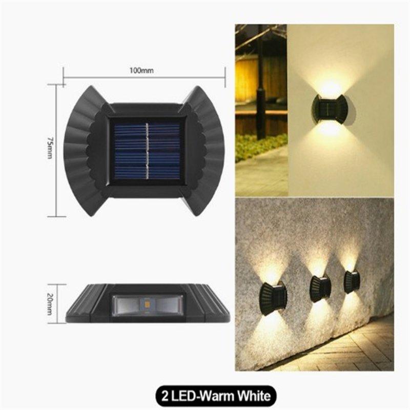 Solar Lights |   Wholesale 4pcs Led Outdoor Solar Lamp Intelligent Sensor Waterproof Automatic Garden Decorative Light Wall Lamp 2LED [Warm Light] LED Lighting 2LED [Warm Light]