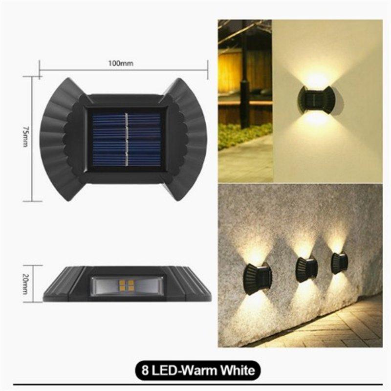 Solar Lights |   Wholesale 4pcs Led Outdoor Solar Lamp Intelligent Sensor Waterproof Automatic Garden Decorative Light Wall Lamp 8LED [Warm Light] LED Lighting 8LED [Warm Light]