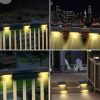 Solar Lights |   Wholesale 4pcs LED Solar Stairs Lights Outdoor Waterproof Garden Pathway Courtyard Patio Steps Fence Lamps Black warm light LED Lighting Black + Warm light