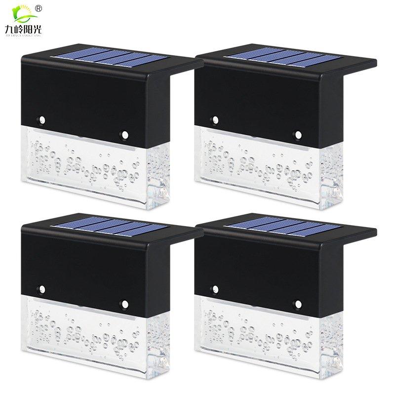 Solar Lights |   Wholesale 4PCS RGB+Warm White Solar Lamp Path Stair Step Outdoor Waterproof LED Garden Landscape Light Black (4pcs white boxes) LED Lighting Black (4pcs white boxes)