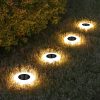 Solar Lights |   Wholesale 4pcs Solar Ground Light With 14 LED Beads Rechargeable Solar Panel Outdoor Solar Landscape Lights IP65 Waterproof Warm Light In-Ground Lamp For Backyard Lawn 【warm light】 LED Lighting Solar Lights