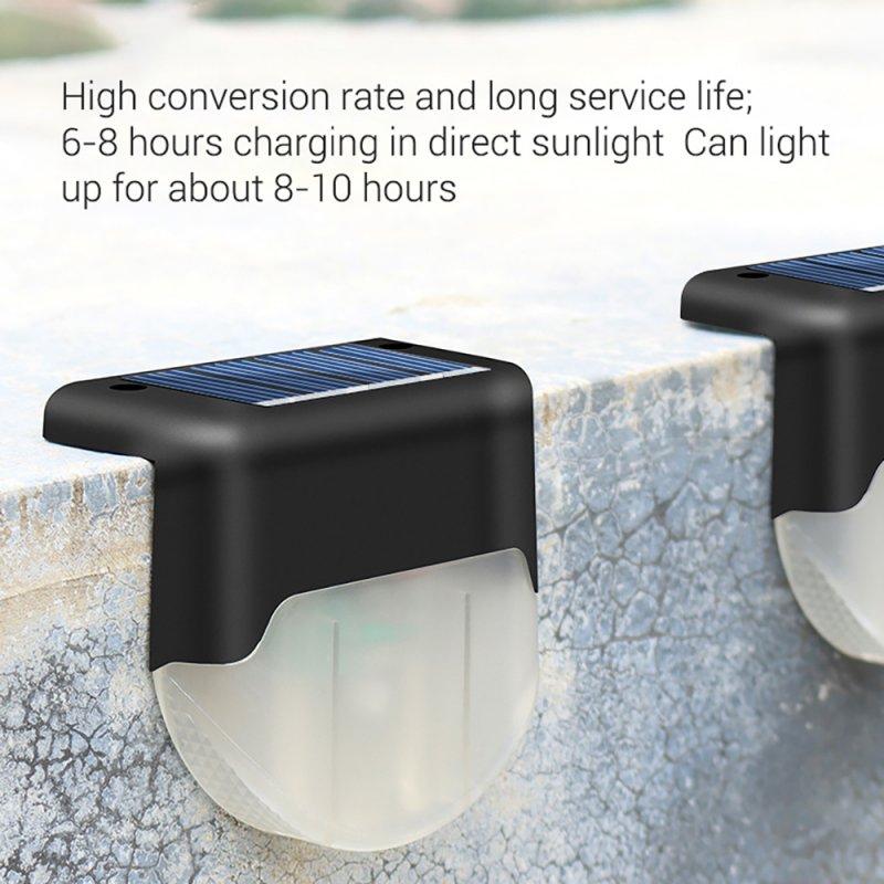 Solar Lights |   Wholesale 4Pcs Solar Lamp LED Waterproof Outdoor Light for Waterproof Landscape Step Stair Deck Yard Balcony Fence Black warm light LED Lighting Black + Warm light