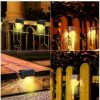 Solar Lights |   Wholesale 4Pcs Solar Lamp LED Waterproof Outdoor Light for Waterproof Landscape Step Stair Deck Yard Balcony Fence Black warm light LED Lighting Black + Warm light