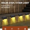 Solar Lights |   Wholesale 4Pcs Solar Lamp LED Waterproof Outdoor Light for Waterproof Landscape Step Stair Deck Yard Balcony Fence Black warm light LED Lighting Black + Warm light