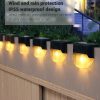 Solar Lights |   Wholesale 4Pcs Solar Lamp LED Waterproof Outdoor Light for Waterproof Landscape Step Stair Deck Yard Balcony Fence Black warm light LED Lighting Black + Warm light