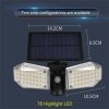 Solar Lights |   Wholesale 500lm Solar Split Wall Lamp Human Body Induction Lighting Street Lamp Outdoor Light Split double-head 130COB LED Lighting Solar Lights