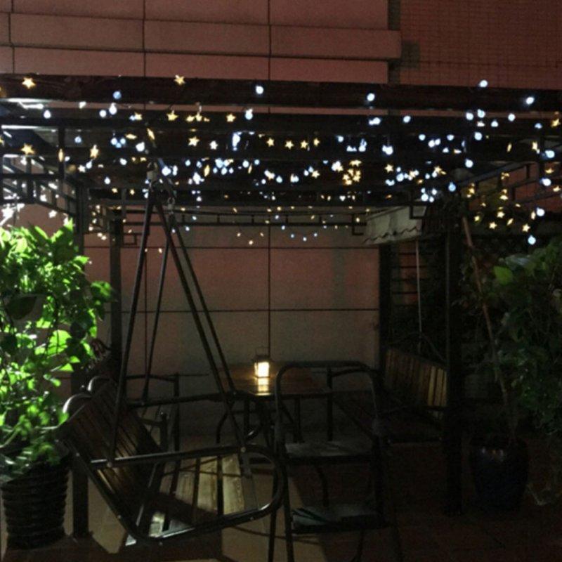 Solar Lights |   Wholesale 5M 20LEDs Waterproof Solar Star Shape String Light Night Lamp Outdoor Yard Garden Festival Decoration  warm light LED Lighting Solar Lights