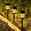 Solar Lights |   Wholesale 6 Pack LED Solar Lights Outdoor Waterproof Auto On/Off Glass Decorative 360° Lighting Garden Lights For Outside Landscape Walkway warm light LED Lighting Solar Lights