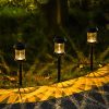 Solar Lights |   Wholesale 6 Pack LED Solar Lights Outdoor Waterproof Auto On/Off Glass Decorative 360° Lighting Garden Lights For Outside Landscape Walkway warm light LED Lighting Solar Lights