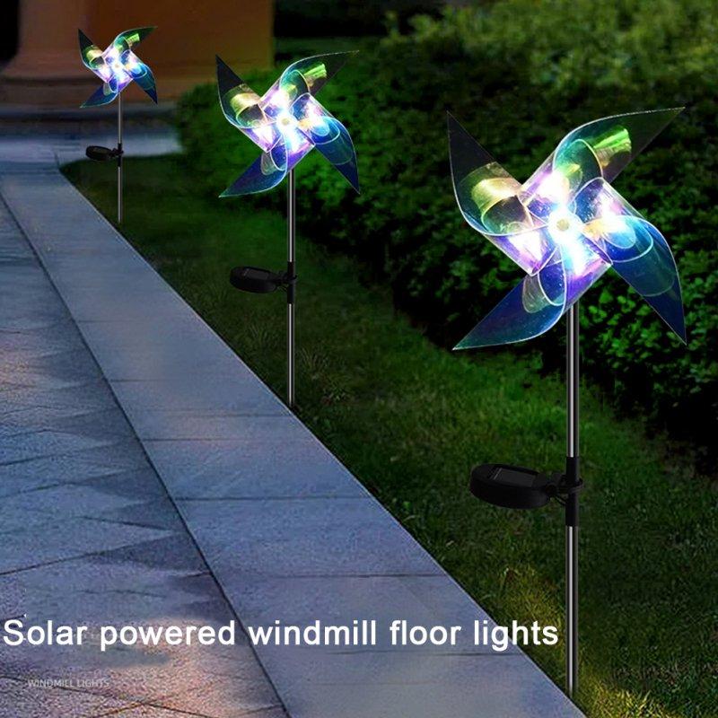 Solar Lights |   Wholesale 66CM Solar Windmill Lights With 2V120MA Solar Panel IP65 Waterproof Energy Saving Auto On/off Outdoor Courtyard Lawn Lamp 1pc LED Lighting 1pc