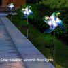 Solar Lights |   Wholesale 66CM Solar Windmill Lights With 2V120MA Solar Panel IP65 Waterproof Energy Saving Auto On/off Outdoor Courtyard Lawn Lamp 2pcs LED Lighting 2pcs