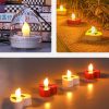 Solar Lights |   Wholesale 6Pcs Led Solar Candles Lamp With Intelligent Light Control IP65 Waterproof 3D Floating Tea Candles Light Night Light For Wedding Garden Balcony Party 【White Shell】 LED Lighting Solar Lights